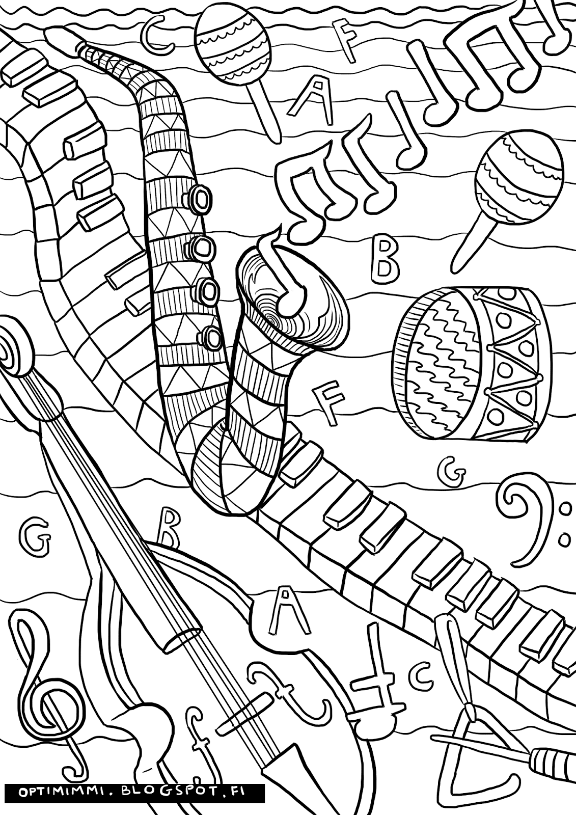 OPTIMIMMI: 2016: Coloring pages / 2016: Värityskuvat