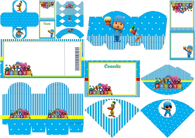 Sweet Pocoyo: Free Printable Invitations, Boxes and Free Party Printables.