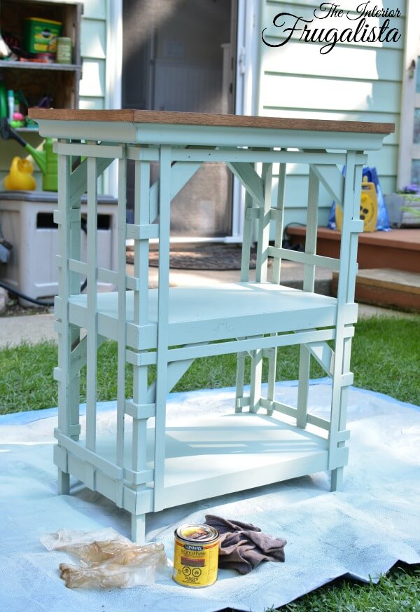 Portable Outdoor Beverage Cart From A Repurposed Shelf The