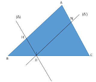  تنسبية أطوال أضلاع مثلثين معينين بمستقيمين متوازيين يقطعهما قاطعان غير متوازيين 