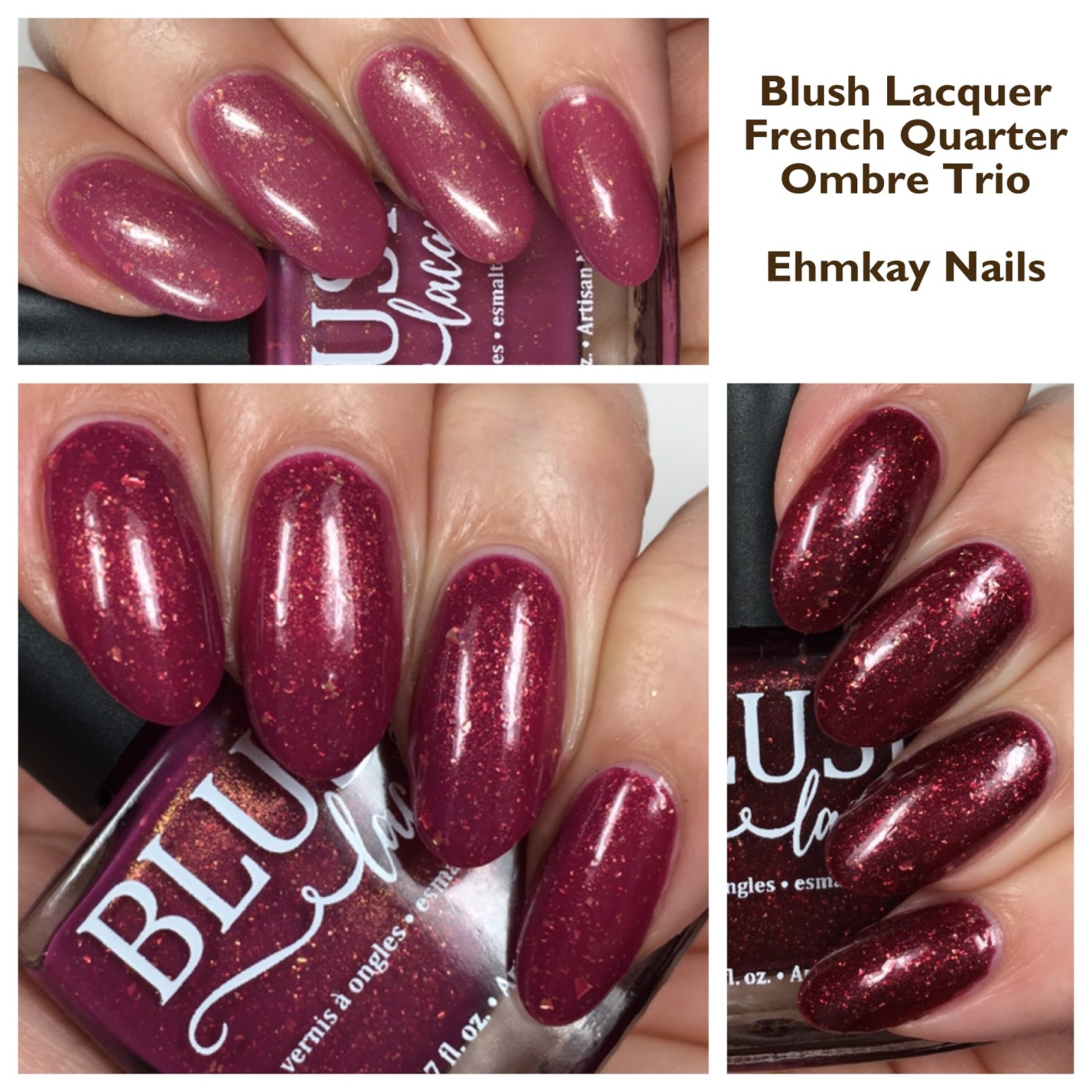 ehmkay nails Blush Lacquers French Quarter Ombre Trio