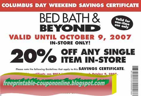 Bed bath and beyond in store coupon printable 2018