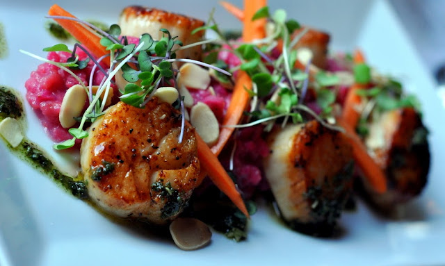 Seared Diver Scallops - Two Rivers Brewing Company - Easton, PA | Taste As You Go