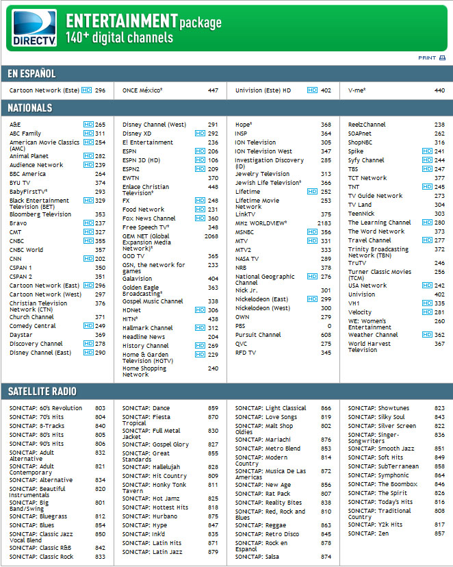 DirecTV Blog DirecTV Programming Packages Entertainment