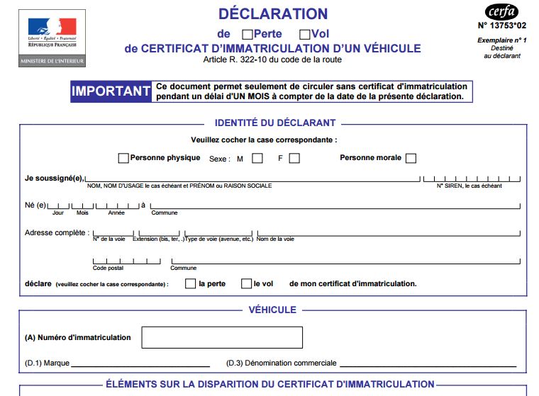 carte grise perdue que faire carte grise perdue que faire