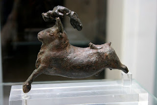 Bronze figurine of a Minoan bull leaper, Crete, c. 1600 BCE, made using the lost-wax method