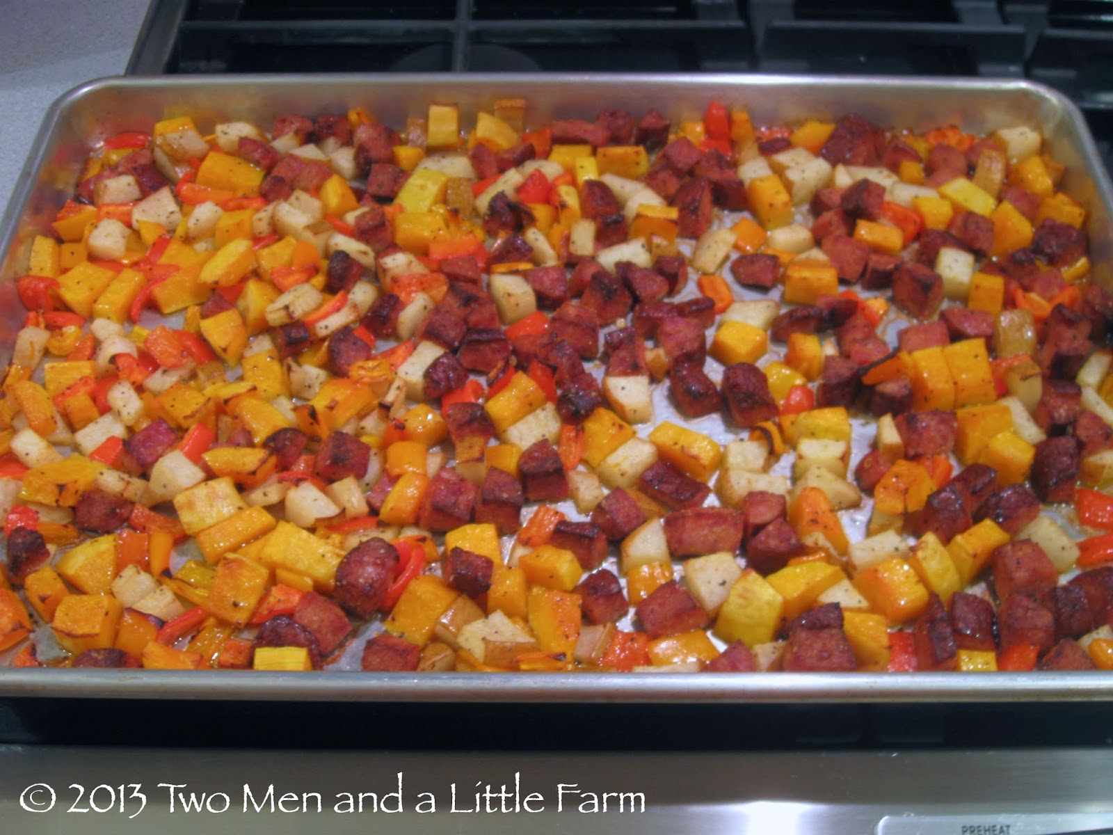 Two Men and a Little Farm BUTTERNUT SQUASH AND SAUSAGE WITH RICE RECIPE