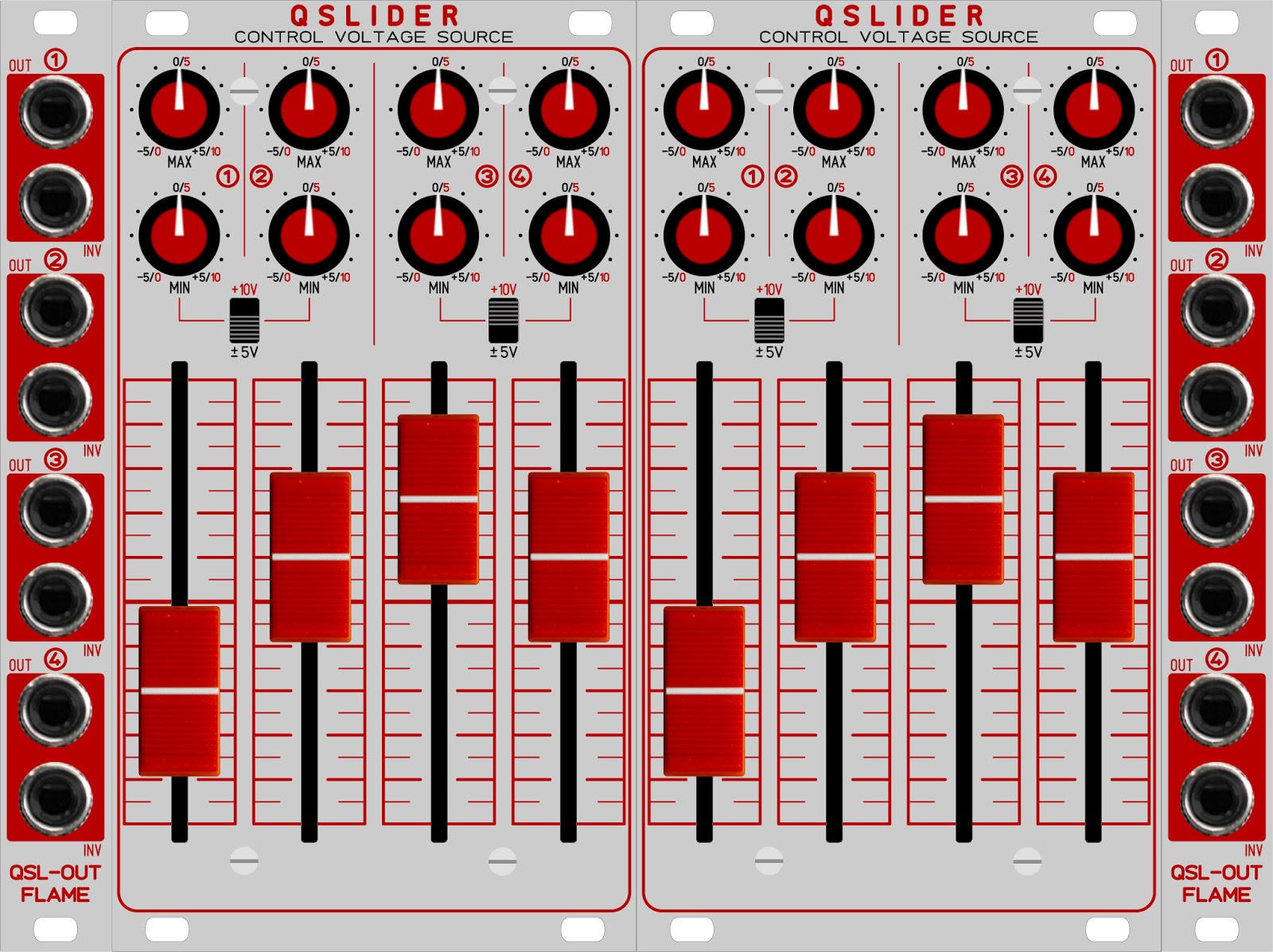 MATRIXSYNTH Prototype Flame Q Slides Eurorack Module