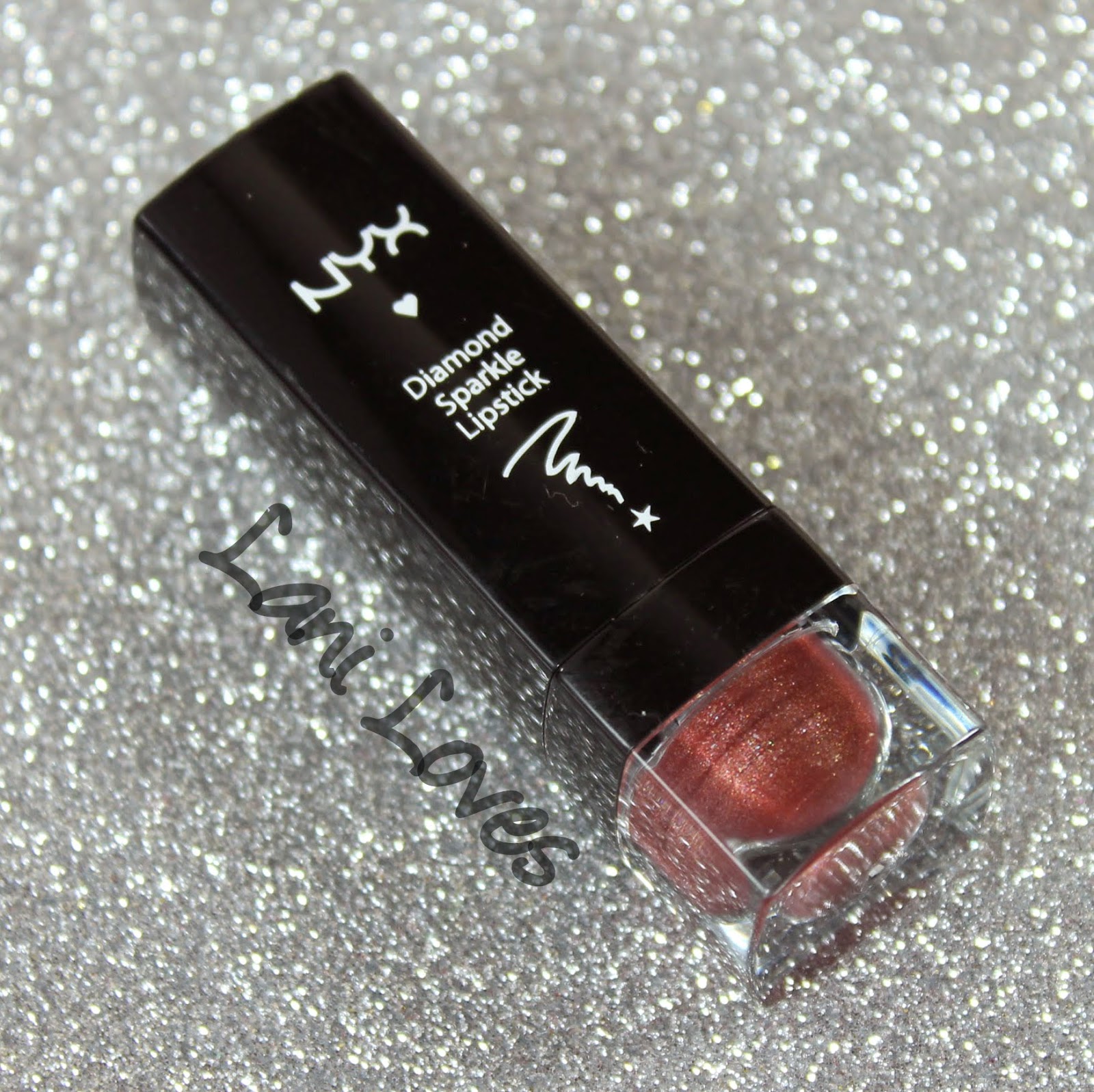 NYX Diamond Sparkle Lipstick - Sparkling Rust Swatches & Review