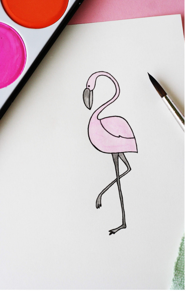 How to draw - Flamingo drawing Flamingo Malanleitung