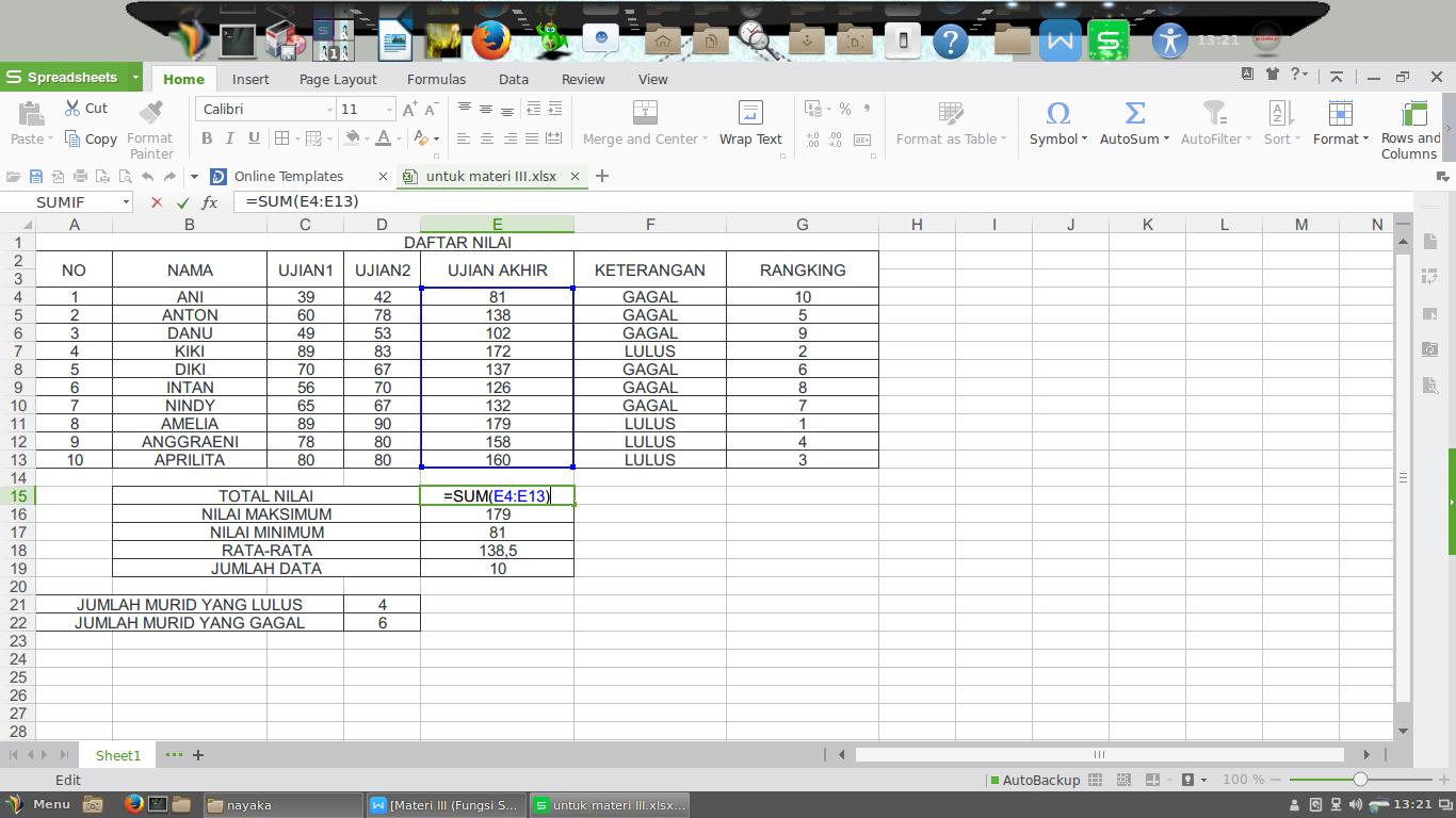 Spreadsheet Spreadsheet