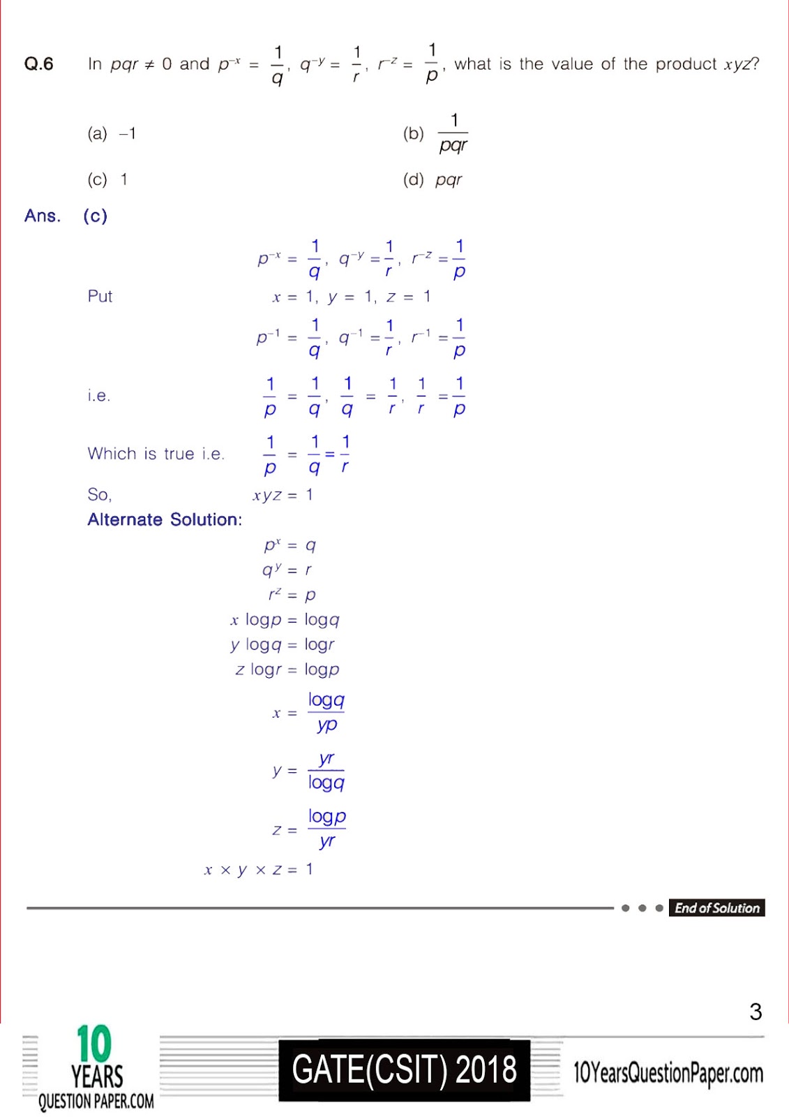 GATE 2018 CS Solution of Question Paper 2018 solved gate cse question paper-03