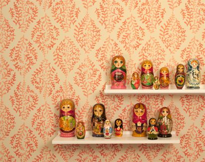 the russian store nesting dolls on shelves decorating your home