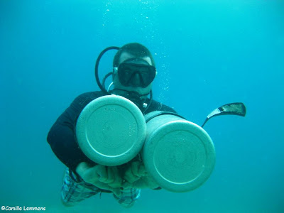 Side mount diving Malapascua, Philippines, Johan