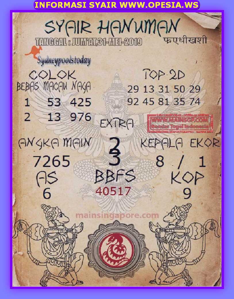 Forum Syair Hk Jumat 31 Mei 2019 Opesia Official
