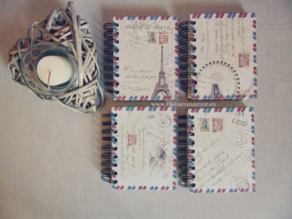 Regalo o detalle de boda bonito Detalle de boda retro vintage, libretas bonitas para vuestros invitados