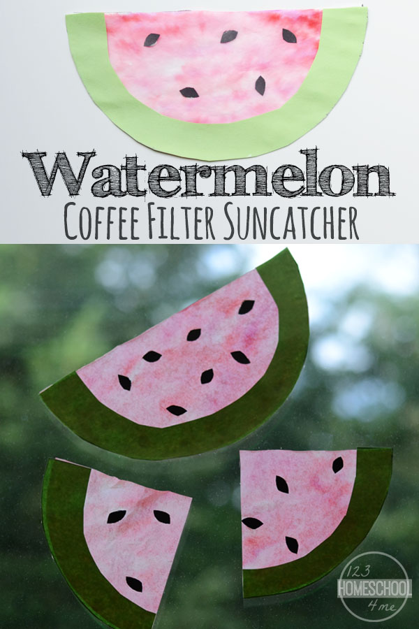 Watermelon Coffee Filter Suncatcher Craft
