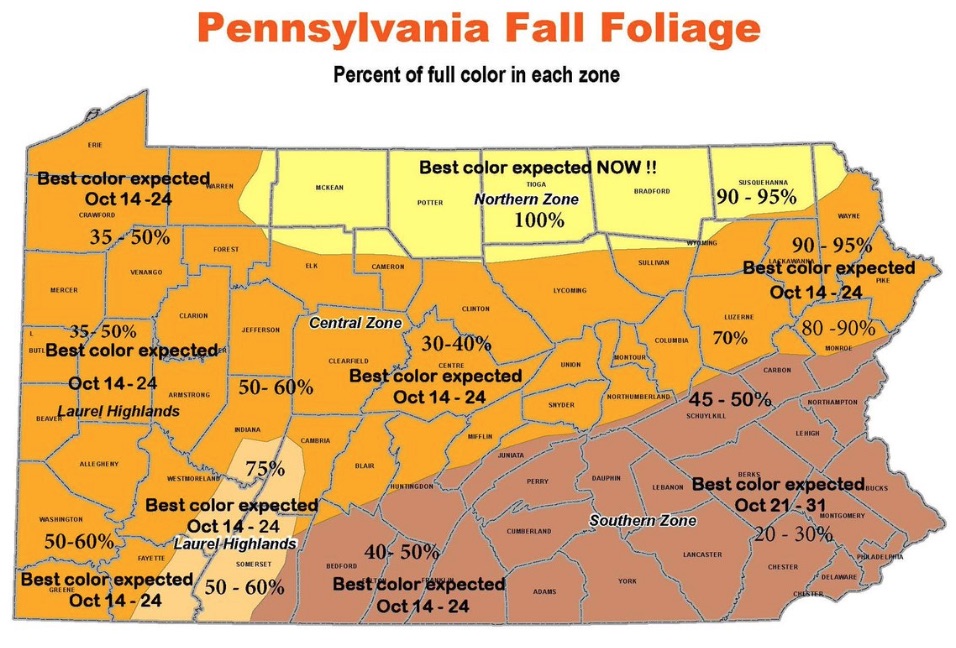 PA Environment Digest Blog 4th DCNR Foliage Report Southwest, Central