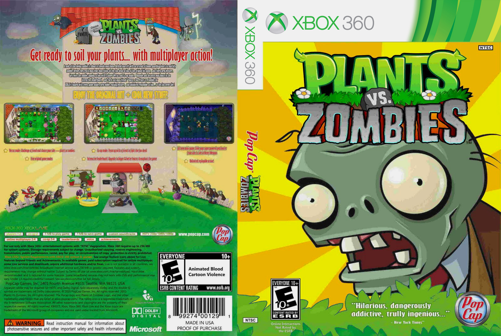 plants vs zombies xbox 360 ultra capas