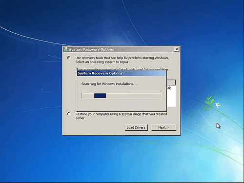 system recovery options windows 7 حل مشكلة