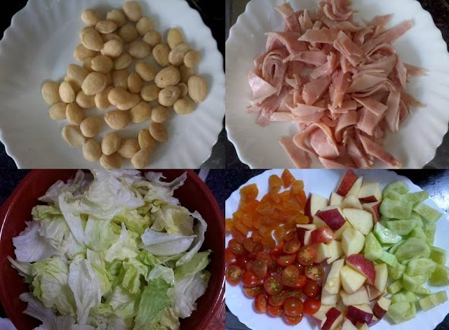 ingredientes da salada com damasco e maça Receita de salada com damasco e maça
