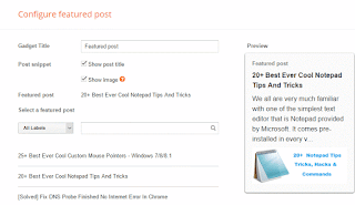 Configure featured post