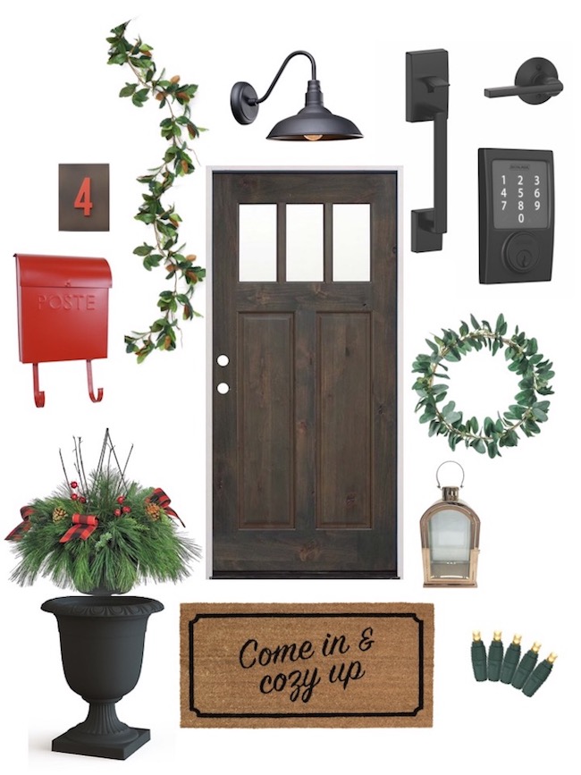 How To Update Your Front Door For The Holidays Paper Parade Co In This Sponsored Post To Create A Mood Board And Share Some Tips Ideas About How Add Festive Cheer Your Front Door For The Holidays