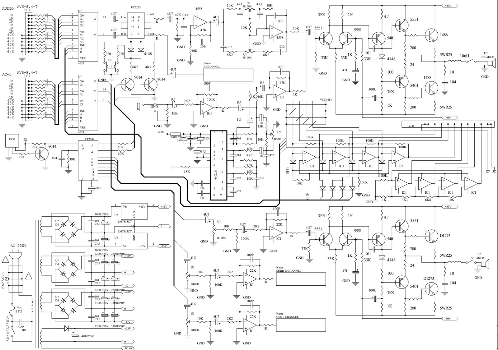 Electro help: Akira HTS 898 266 -Home Theatre System – Circuit Diagram