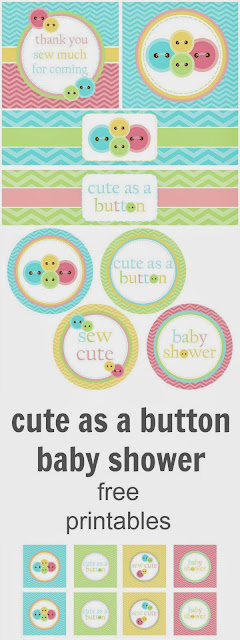Baby Shower Buttons: FreePrintable Kit.