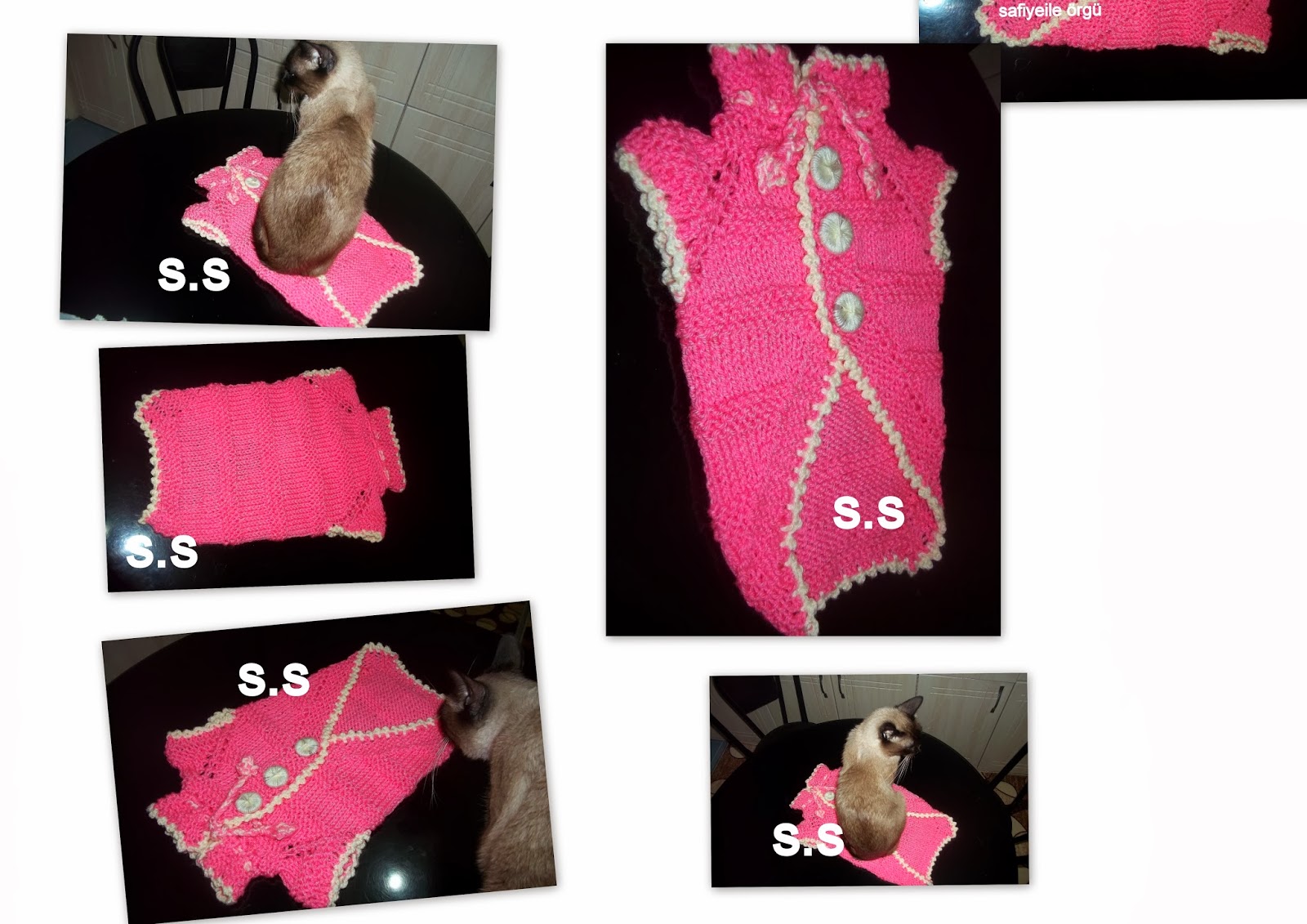 Yöresel Yemek ve Örgü Kedi için ördügüm kedi kıyafeti
