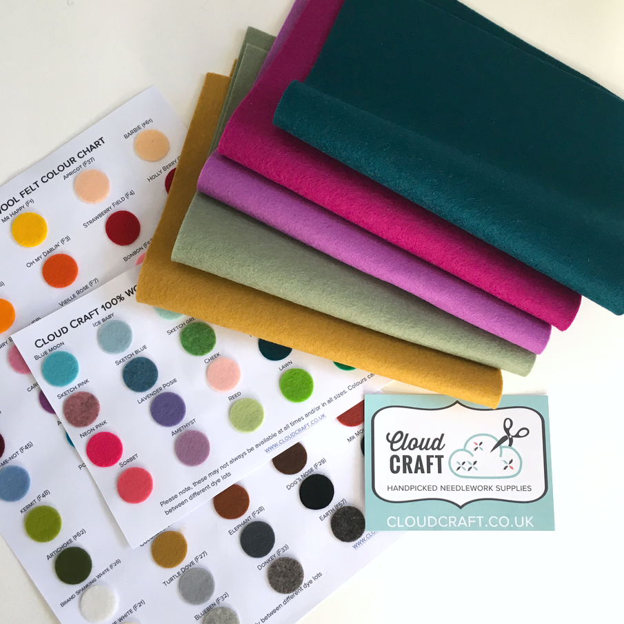 100% Wool Craft Felt - 14 Sheet Package - from National NonWovens Co.