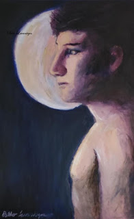 Moonlight Oil on canvas Pablo Lavaniegos. pintor mexicano, maxican paintor