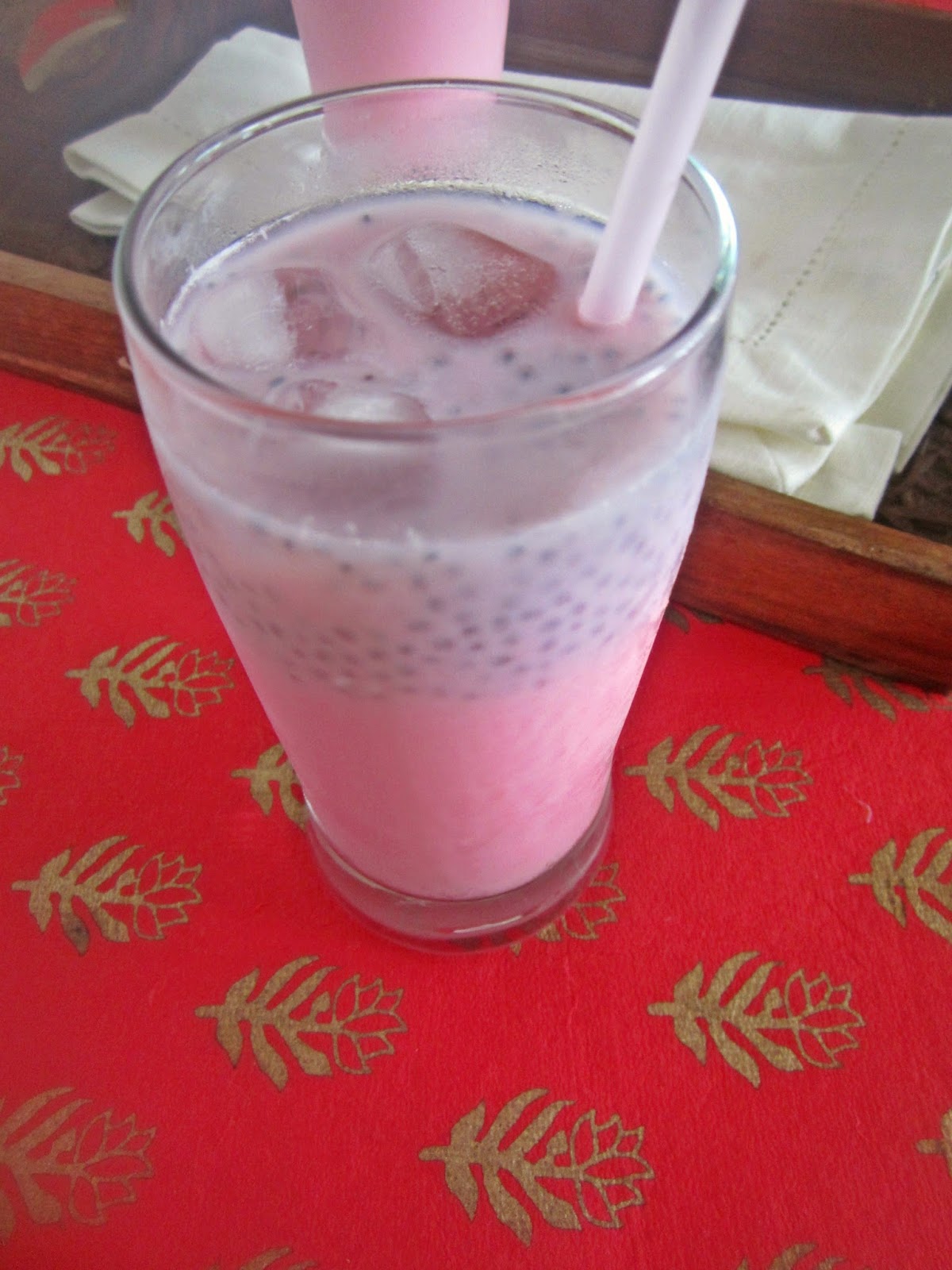 Easycooking Rose Milk with Sabja seeds Summer Drinks Recipe
