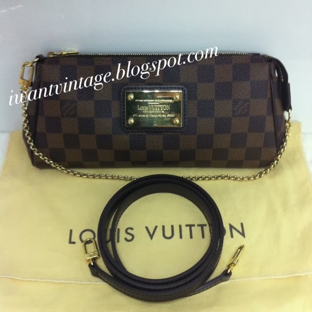 I Want Vintage | Vintage Designer Handbags: Louis Vuitton Damier Ebene Canvas Eva Clutch (N55213)