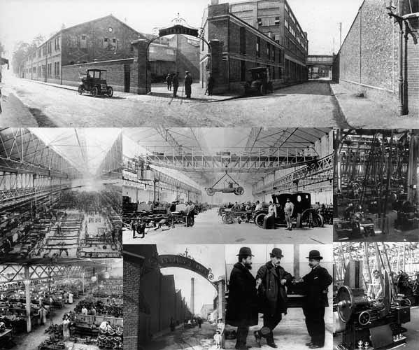 Renault Billancourt Mosaïque avec des photos de Renault à Boulogne d'époque