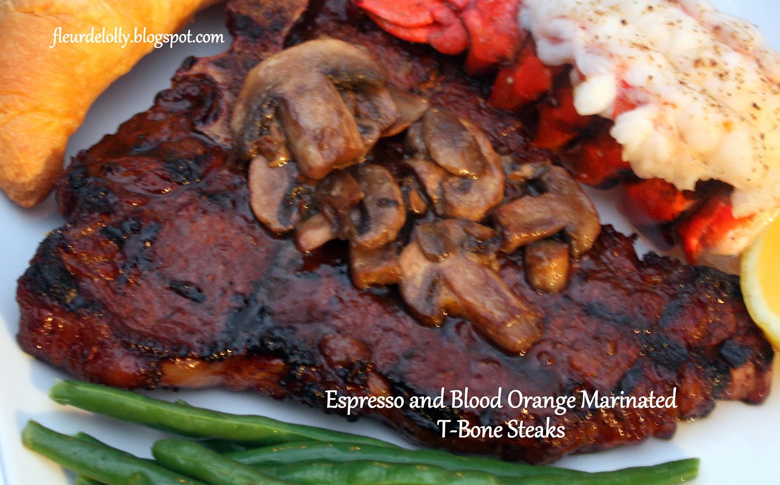 Fleur de Lolly Espresso & Blood Orange Grilled TBone Steaks with