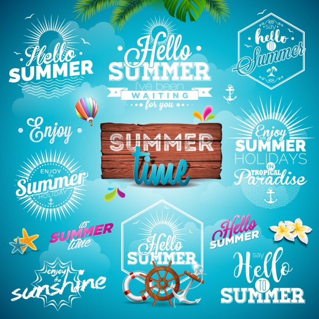 Summer designs collection Free Vector
