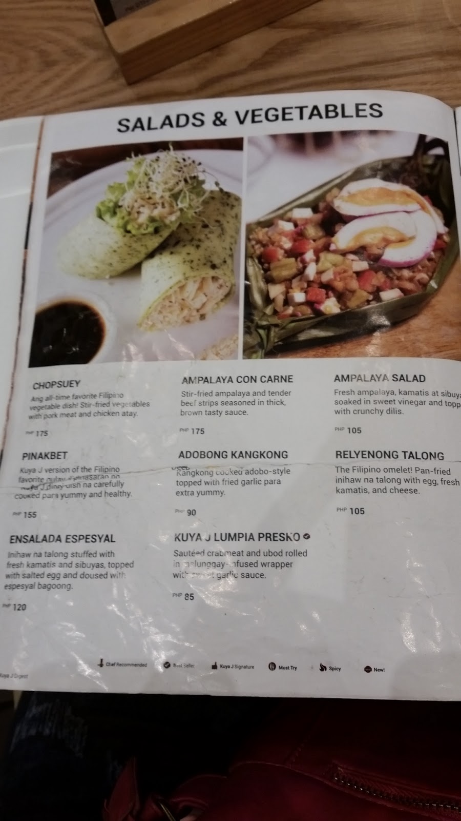 Kuya J menu in SM Premier Downtown CDO 2017