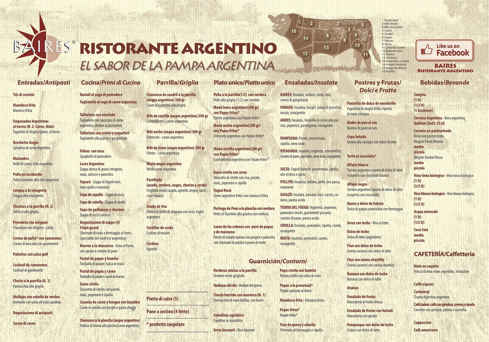 Baires Ristorante Argentino MENU BAIRES