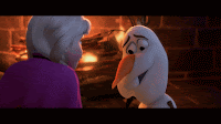 Olaf derritiendose en Frozen