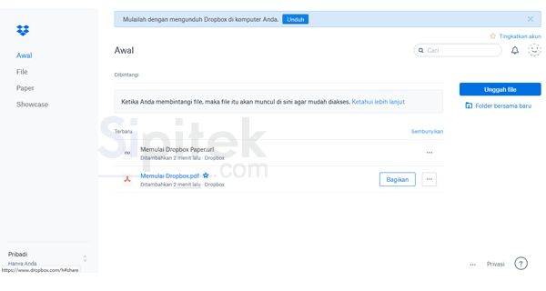 halaman awal Dropbox halaman awal Dropbox