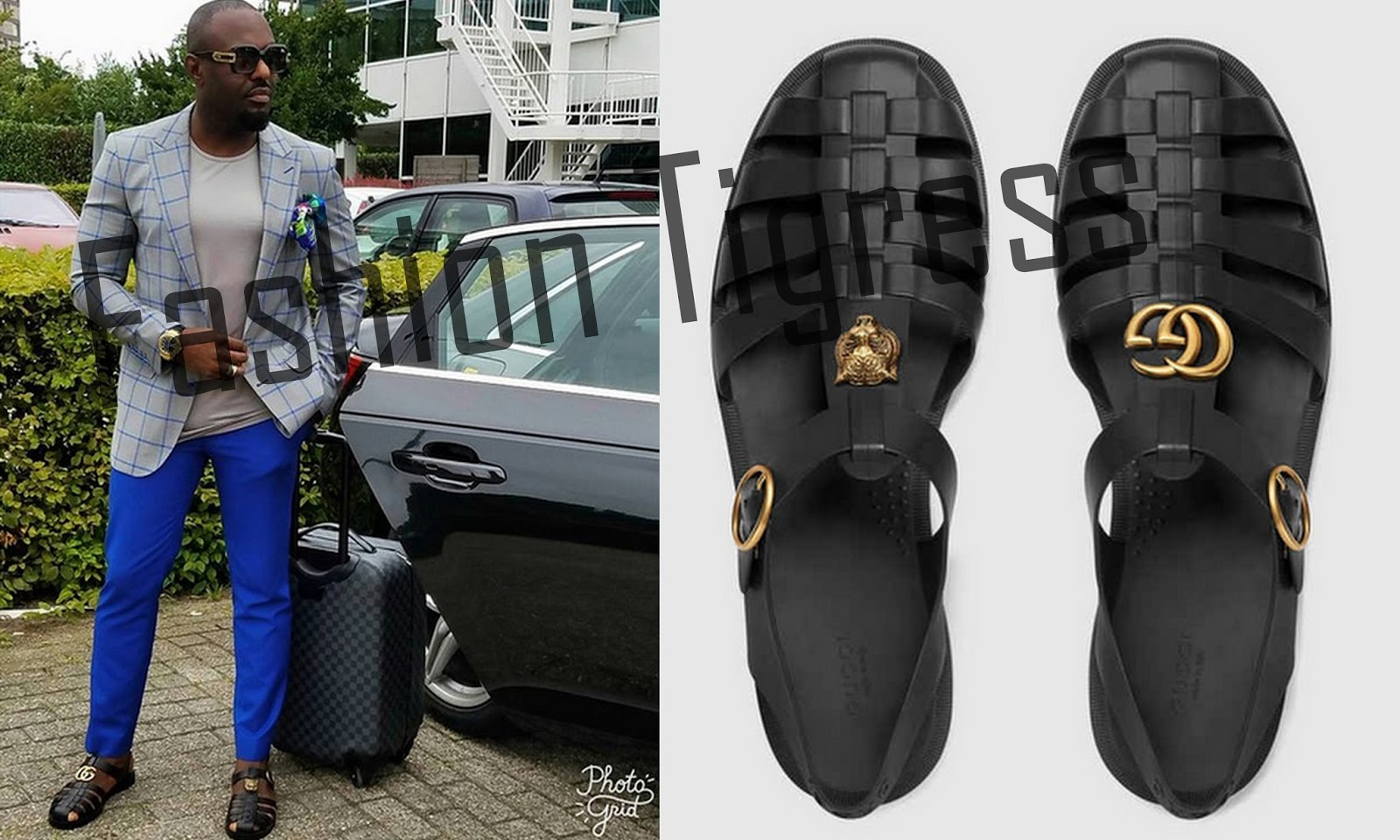 Stylish Bobo Alert: Jim Iyke Rocks N165k Gucci Rubber Sandals