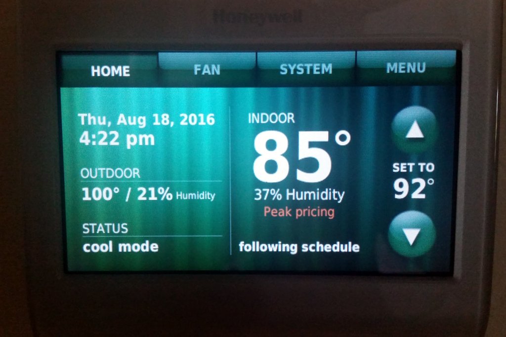 Utility Schedule Options Honeywell RTH9580WF Thermostat