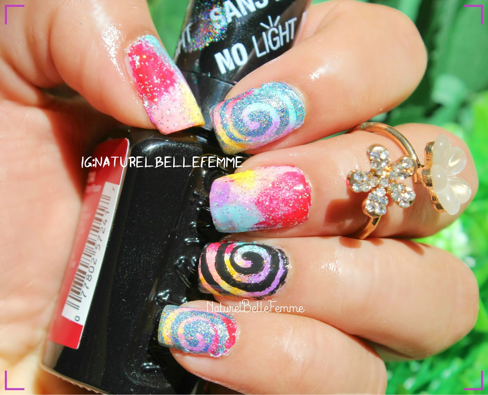 Spiral nail vinyls manicure