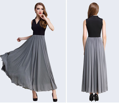Black Chiffon Maxi Dress Plus Size