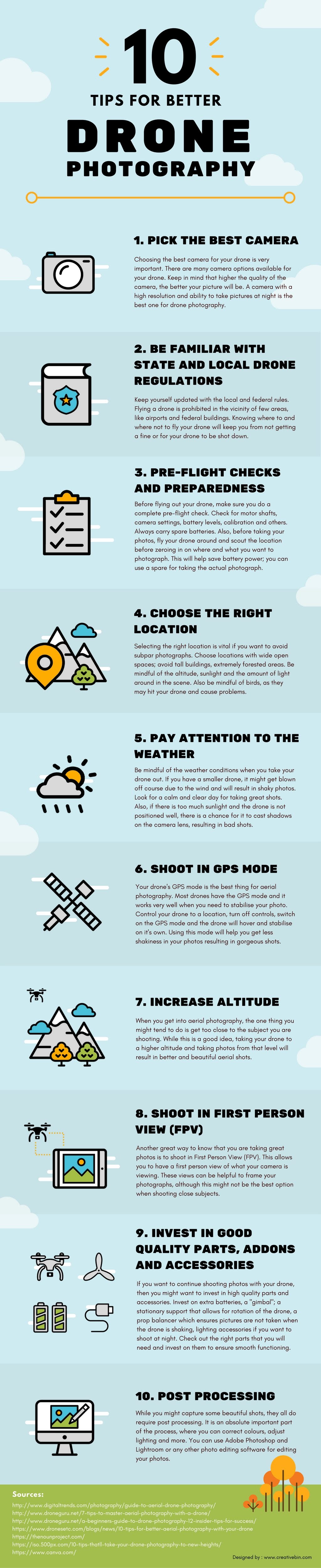 10 Tips For Better Drone Photography #infographic 