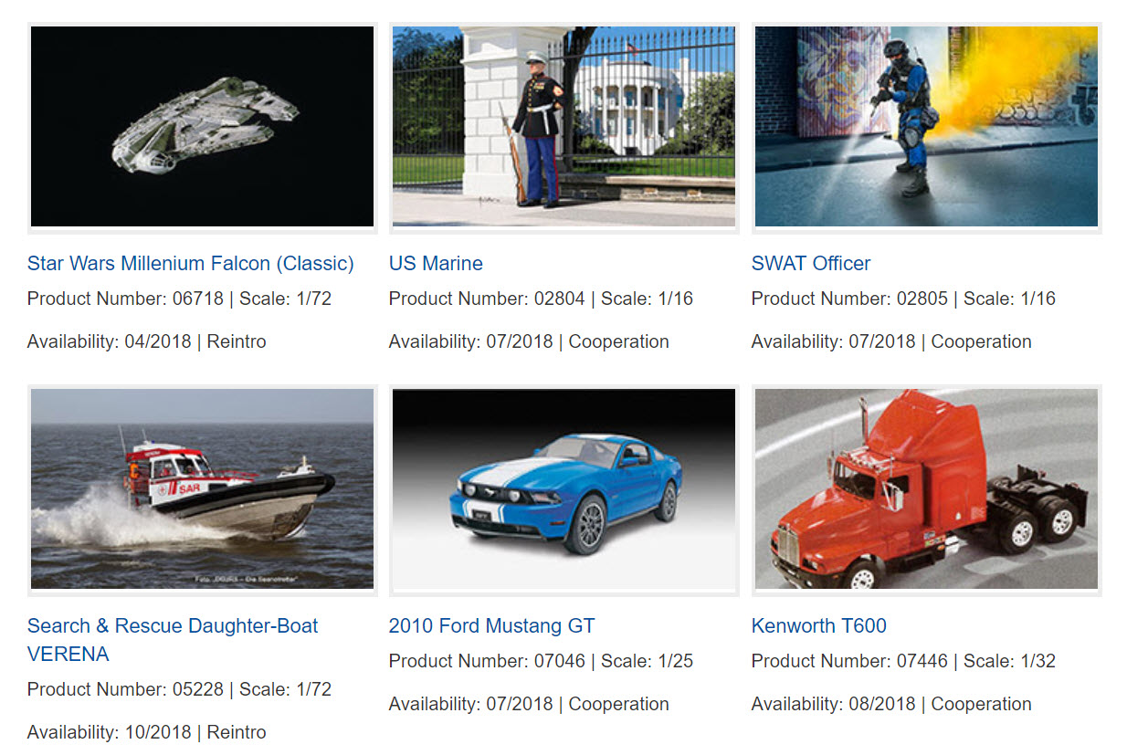 the modelling news revells new releases of 2018 laid out on new 2nd quarter 2018 flyer from revell