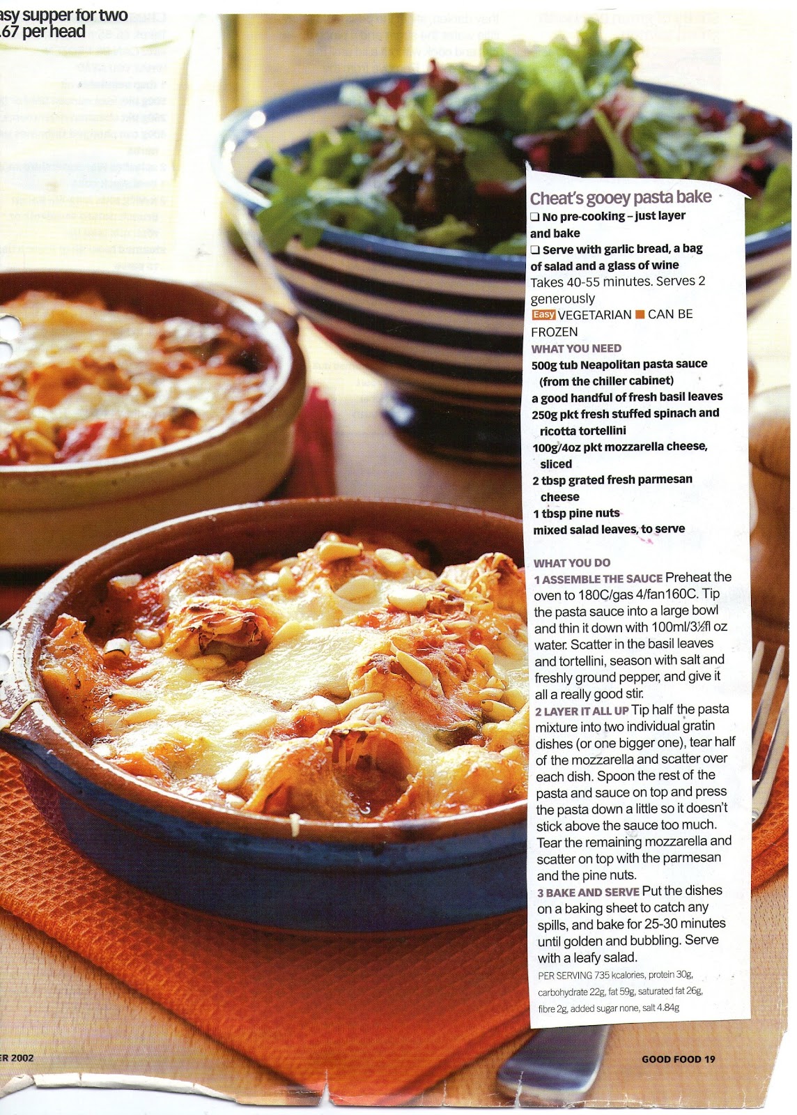 Kate's blog (Reading & Eating) July 10th Gooey pasta bake