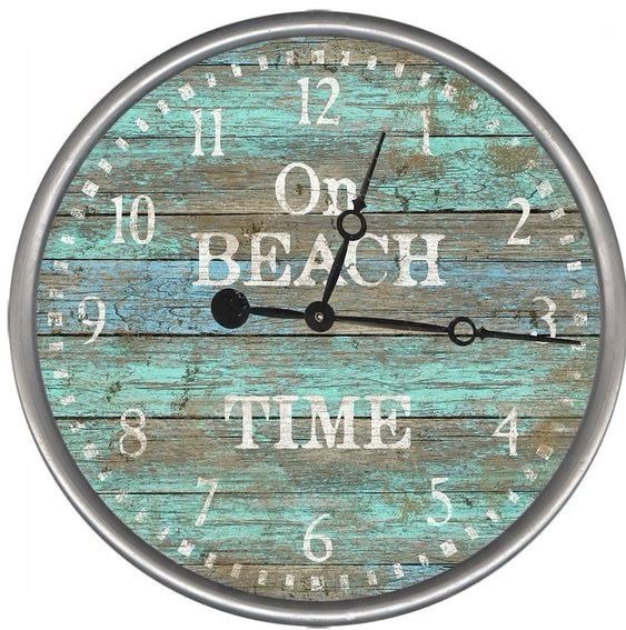 Vintage Style On Beach Time Wall Clock