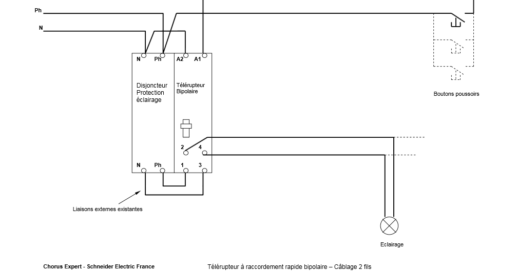 montage télérupteur schneider - schema electrique